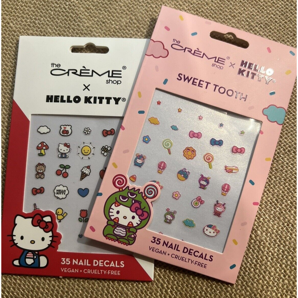 HELLO KITTY 35 Nail Decals--SET OF 2 PACKS--Sweet Tooth & Hello Kitty